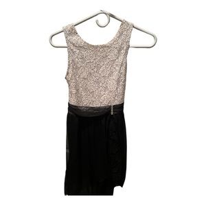 Big Girl Dressy Sheer and sequins Dress White &Black